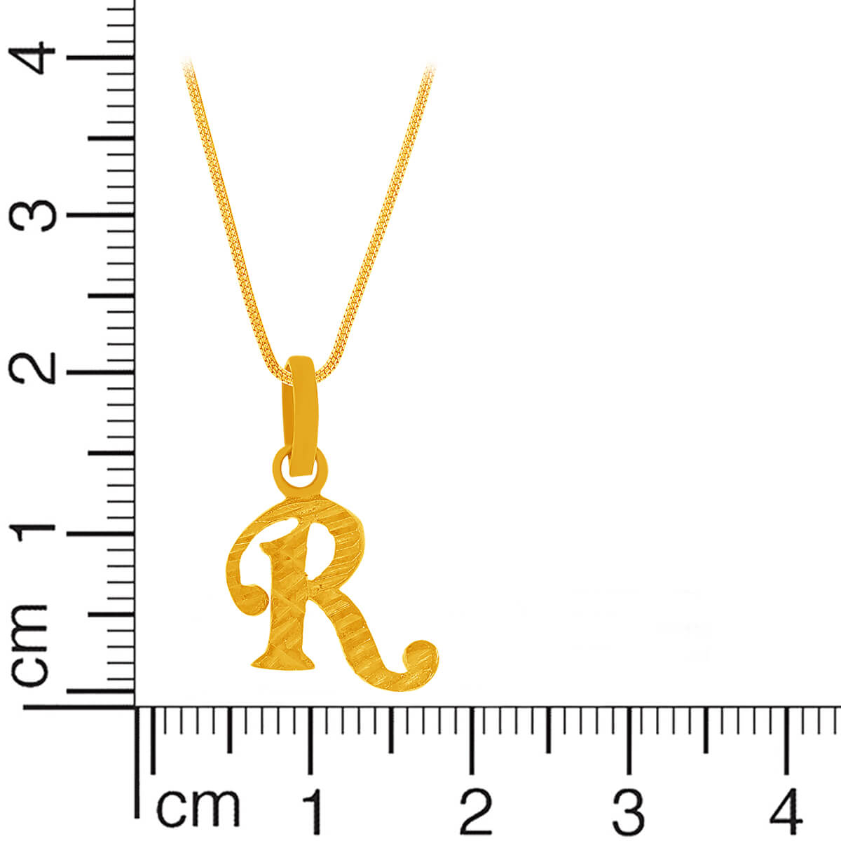 Radiant "R" Alphabet Gold Pendant