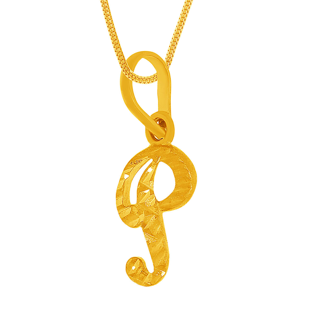 Premium "P" Alphabet Gold Pendant