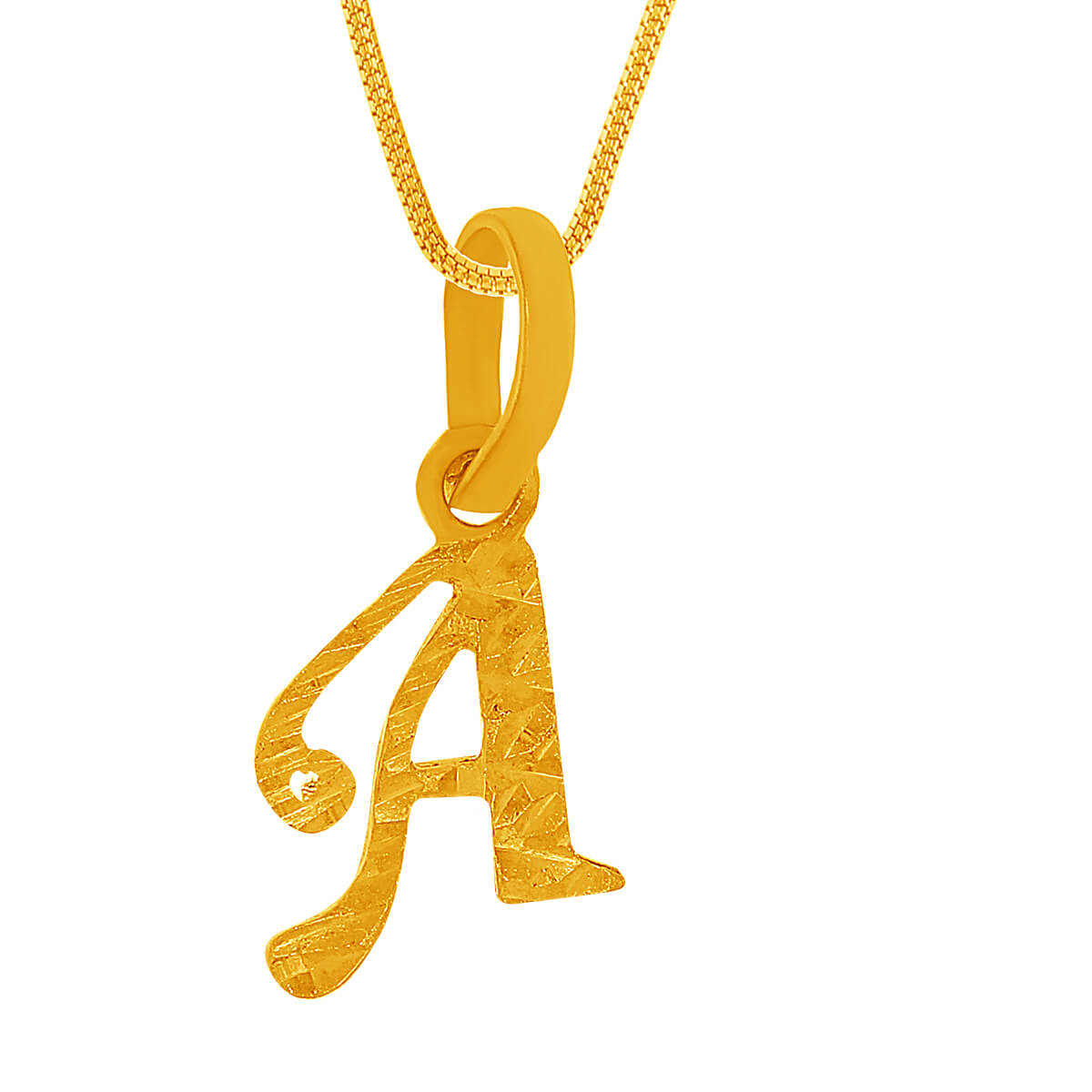 Aesthetic "A" Alphabet Gold Pendant