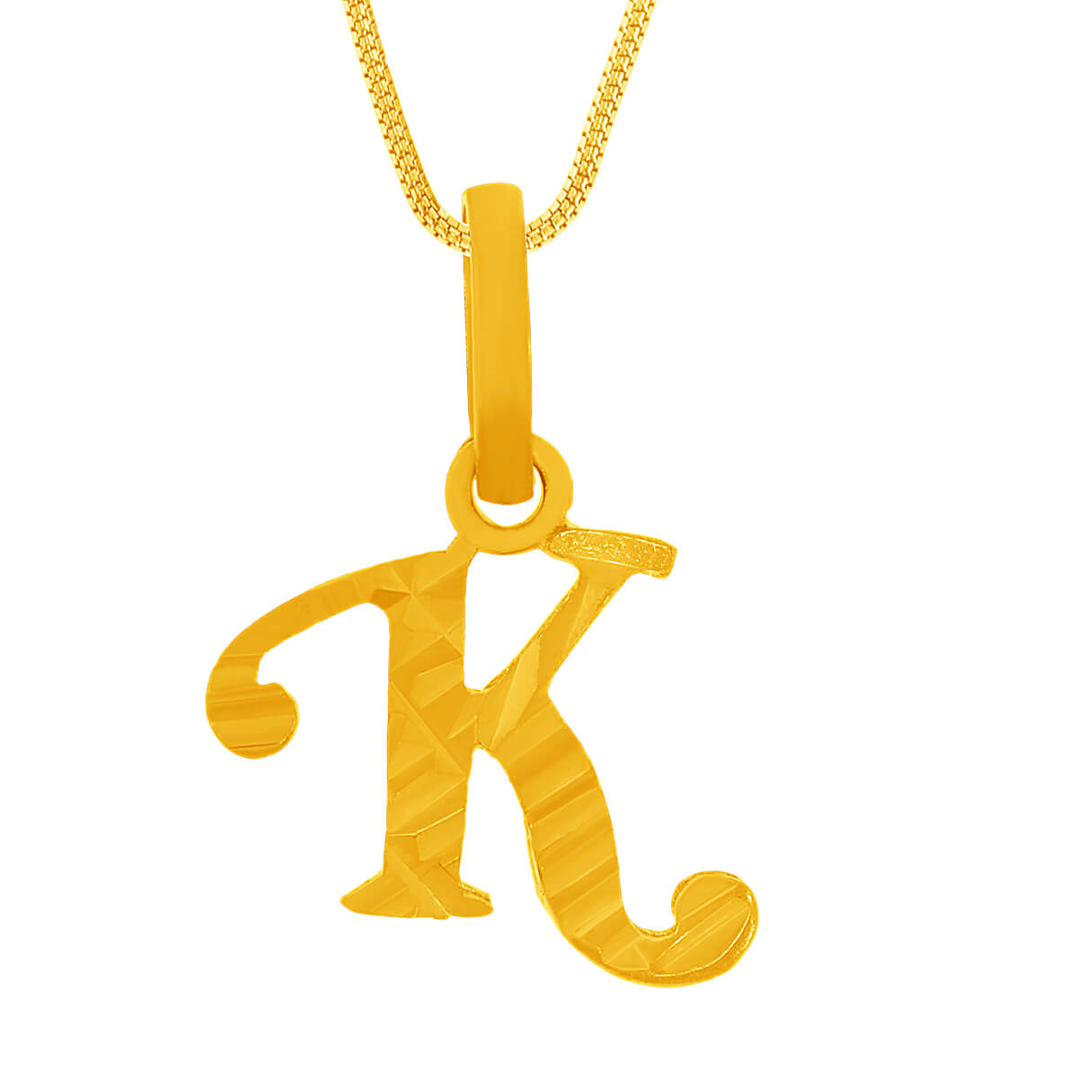 Gleaming "K" Alphabet Gold Pendant