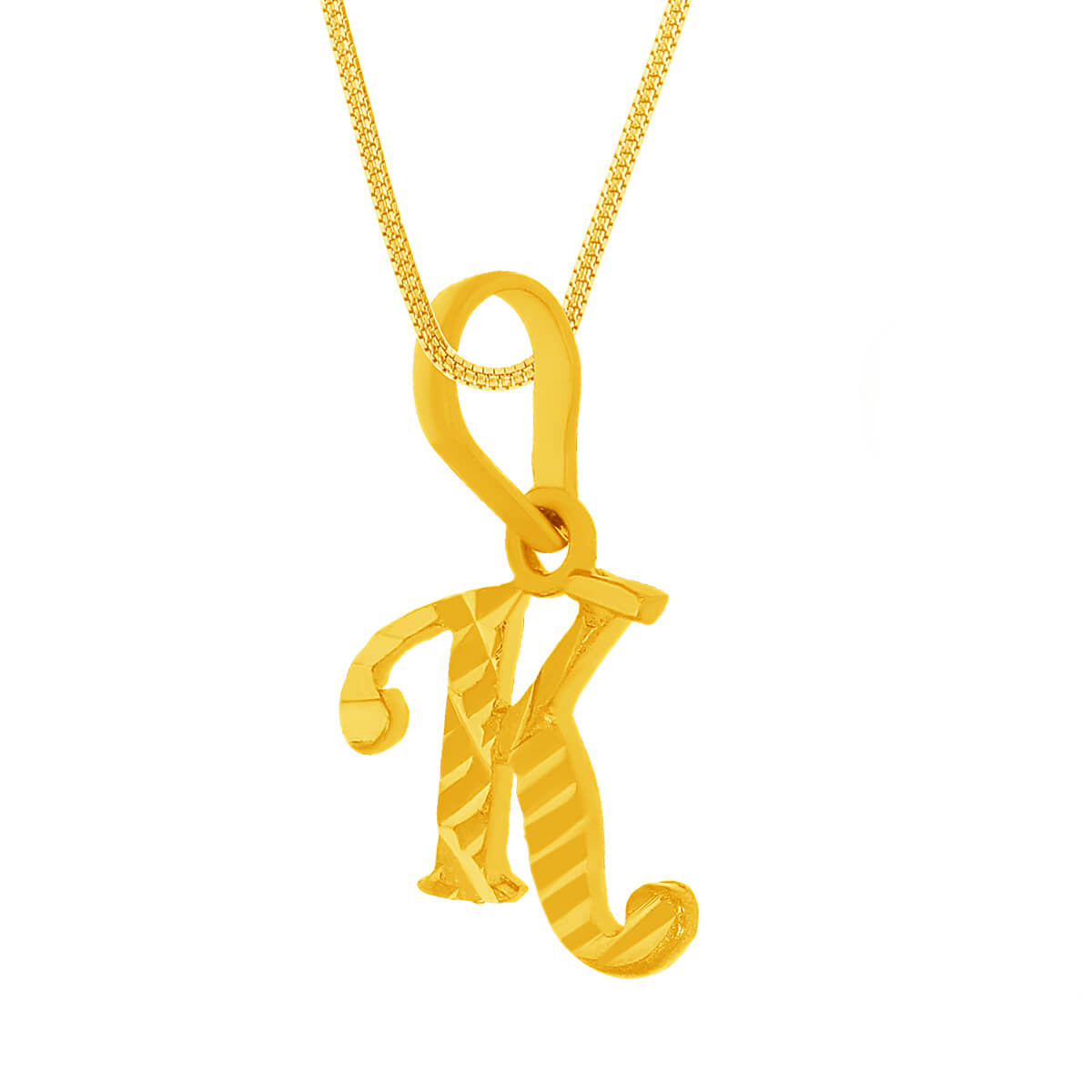 Gleaming "K" Alphabet Gold Pendant