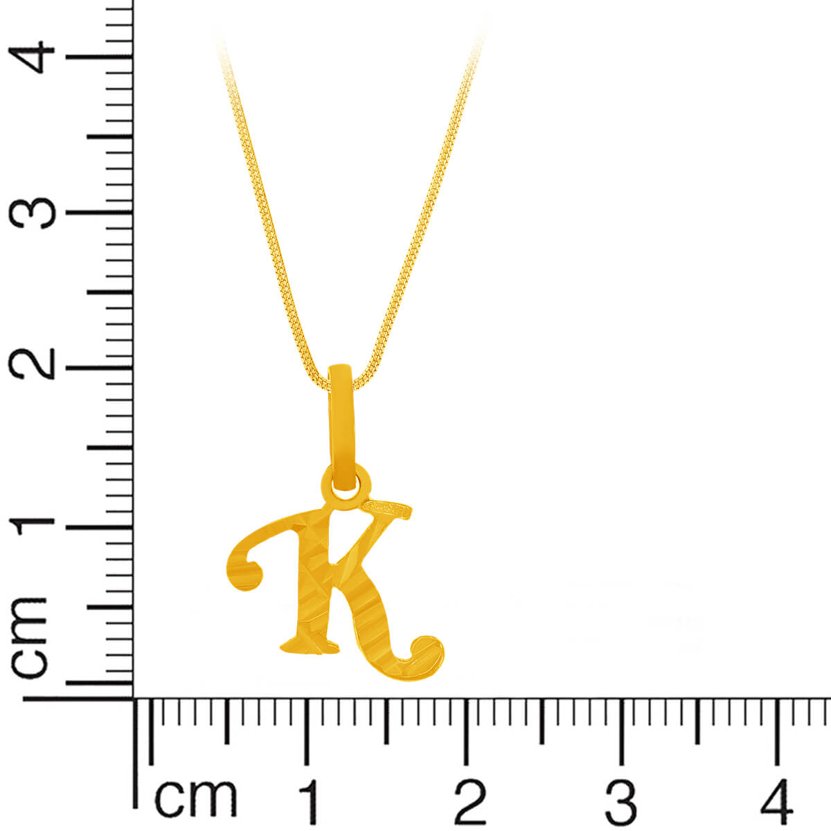 Gleaming "K" Alphabet Gold Pendant