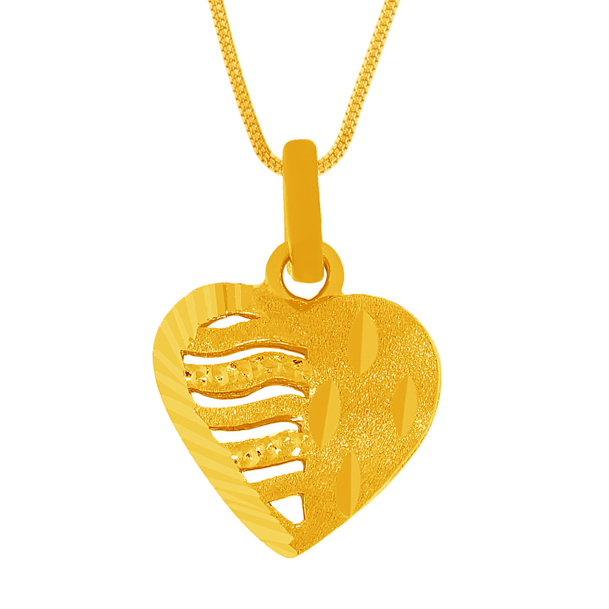 Gleaming Heart Charm Gold Pendant