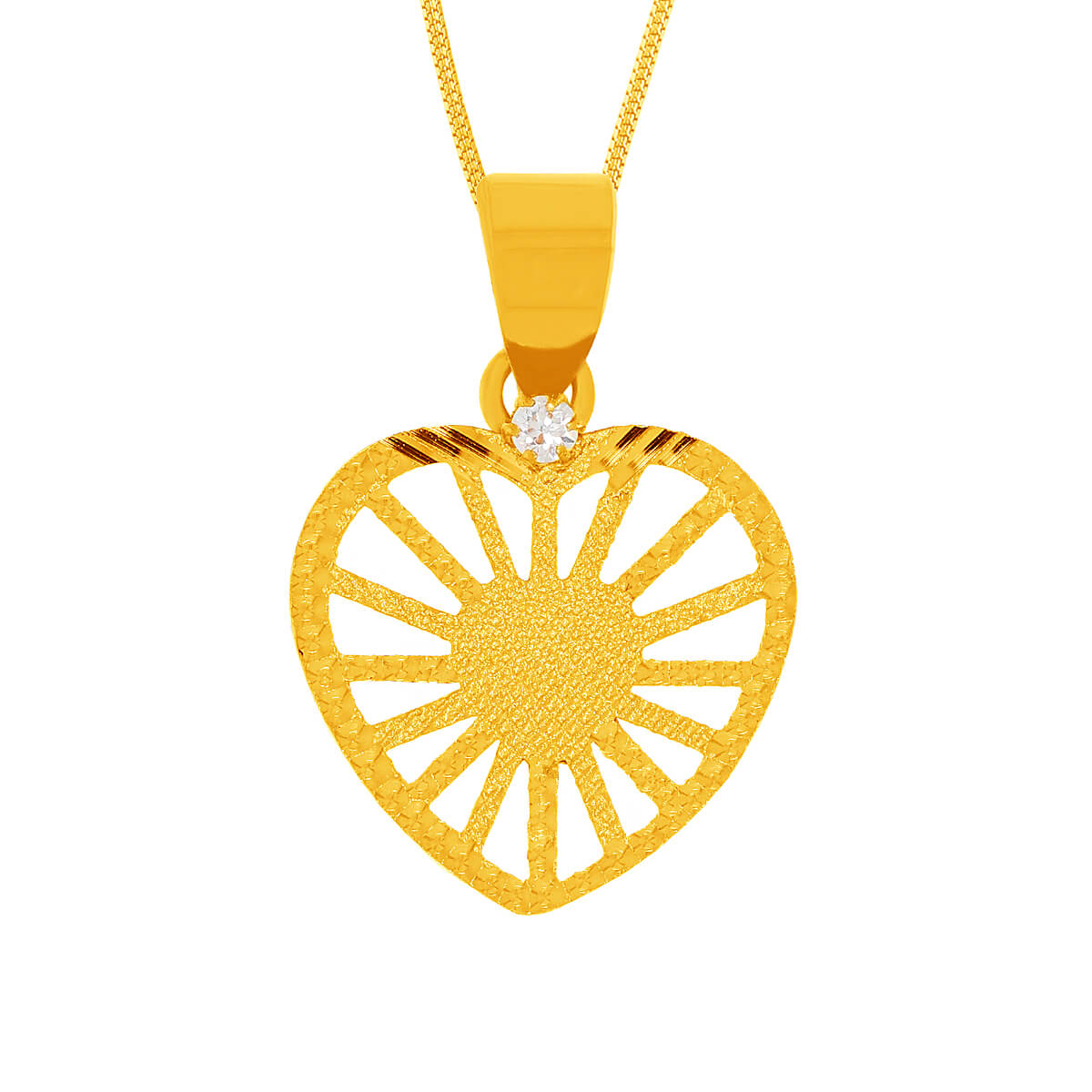 Gold Beam Heart Pendant