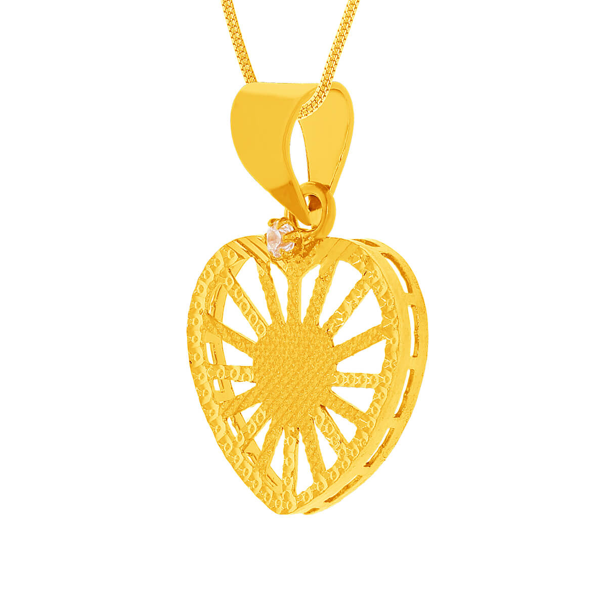 Gold Beam Heart Pendant