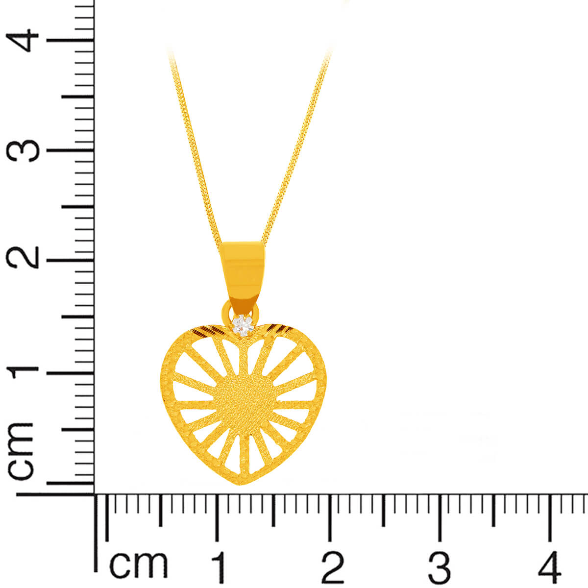 Gold Beam Heart Pendant