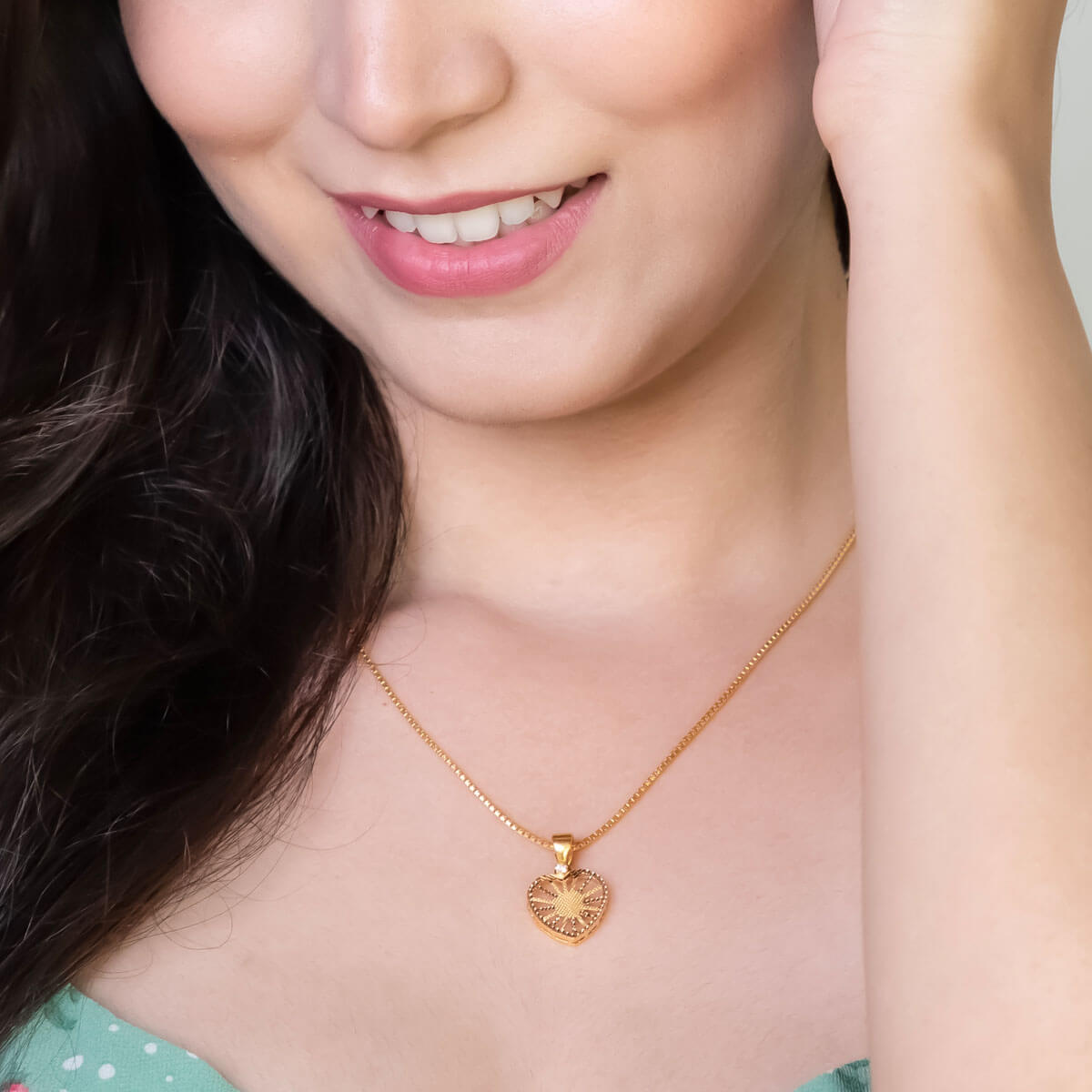 Gold Beam Heart Pendant