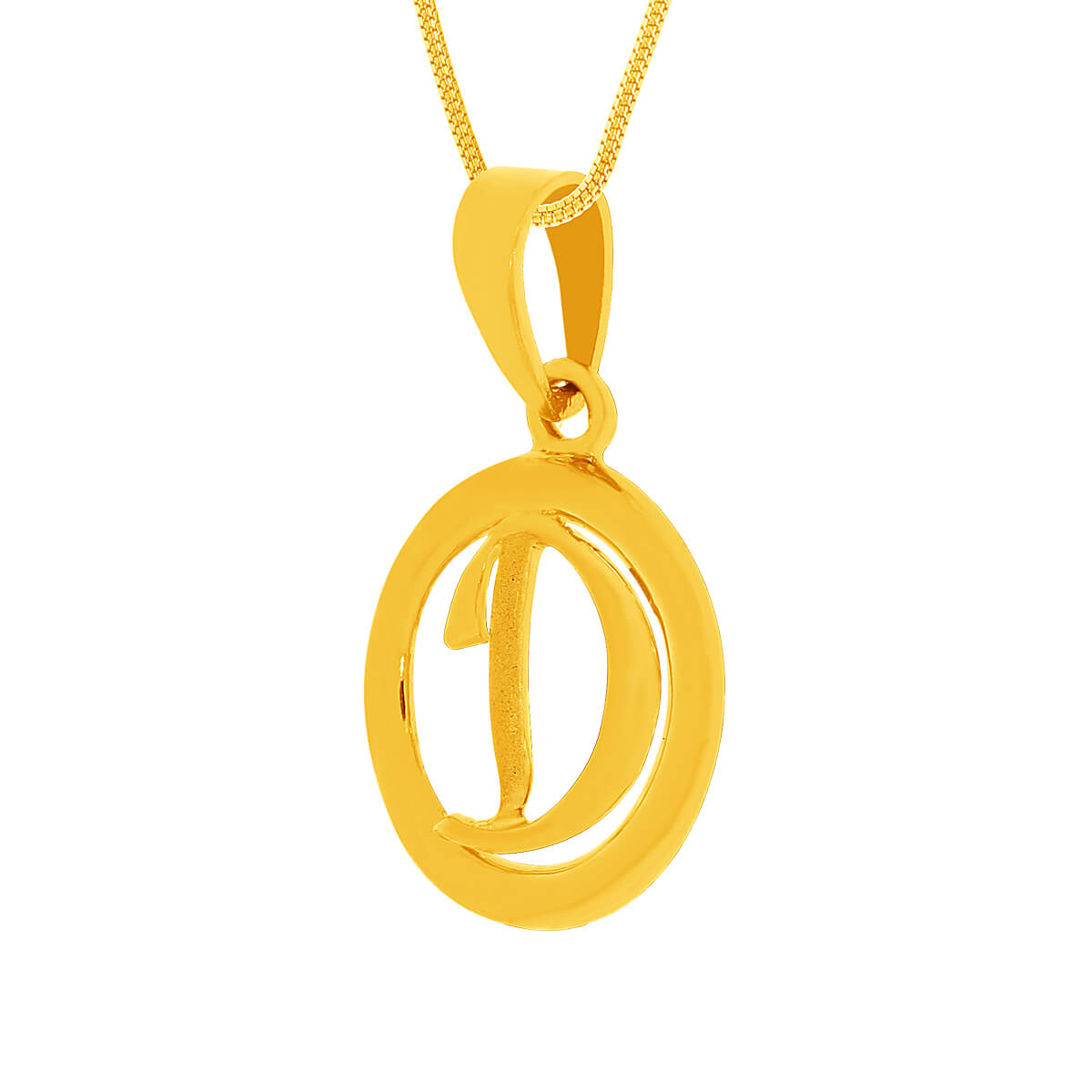 Delightful "D" Alphabet Gold Pendant