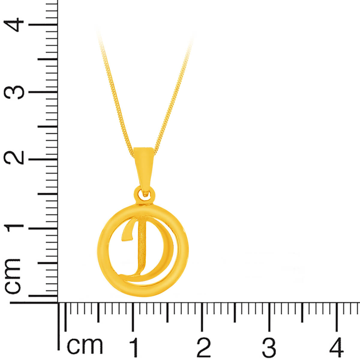 Delightful "D" Alphabet Gold Pendant