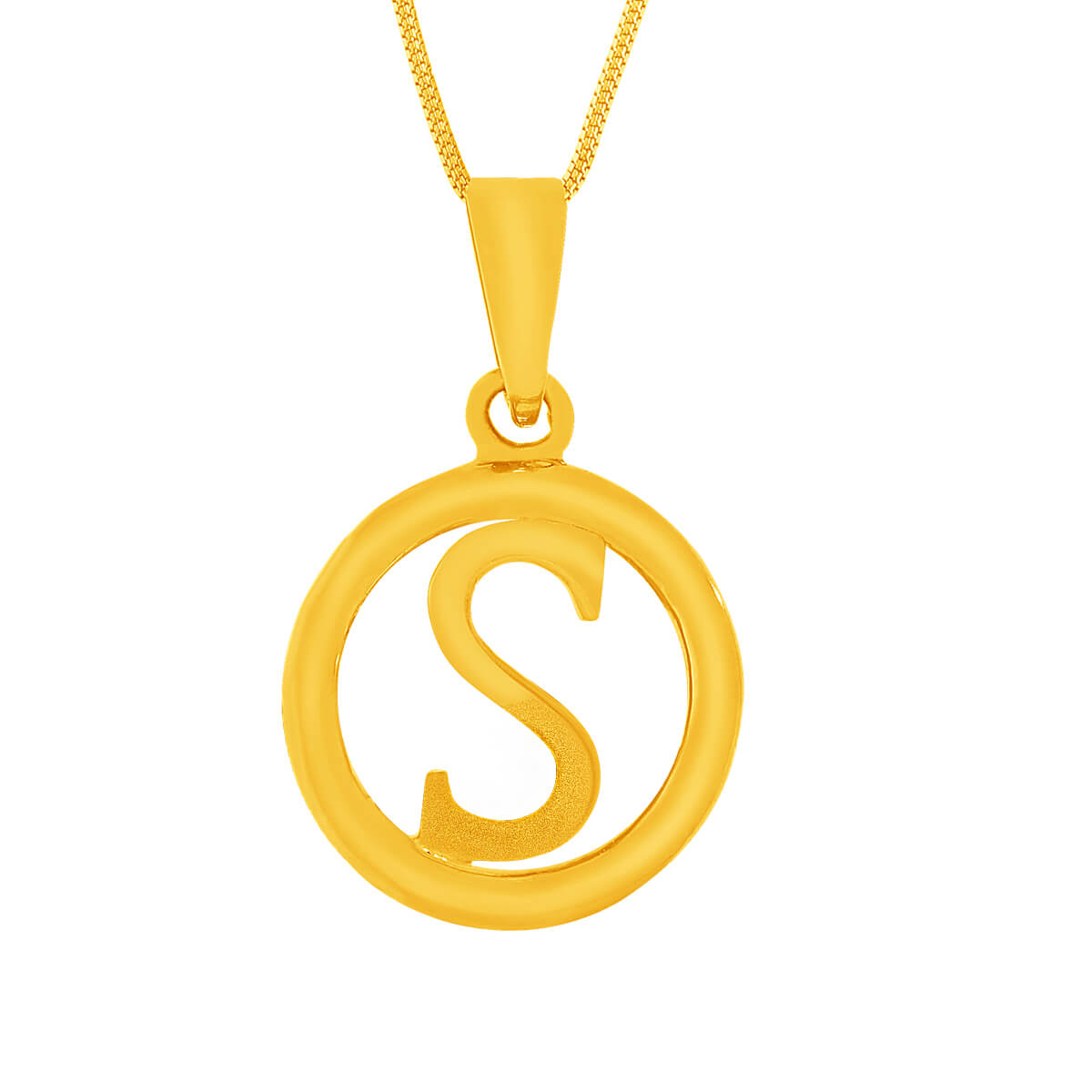 Graceful "S" Alphabet Gold Pendant