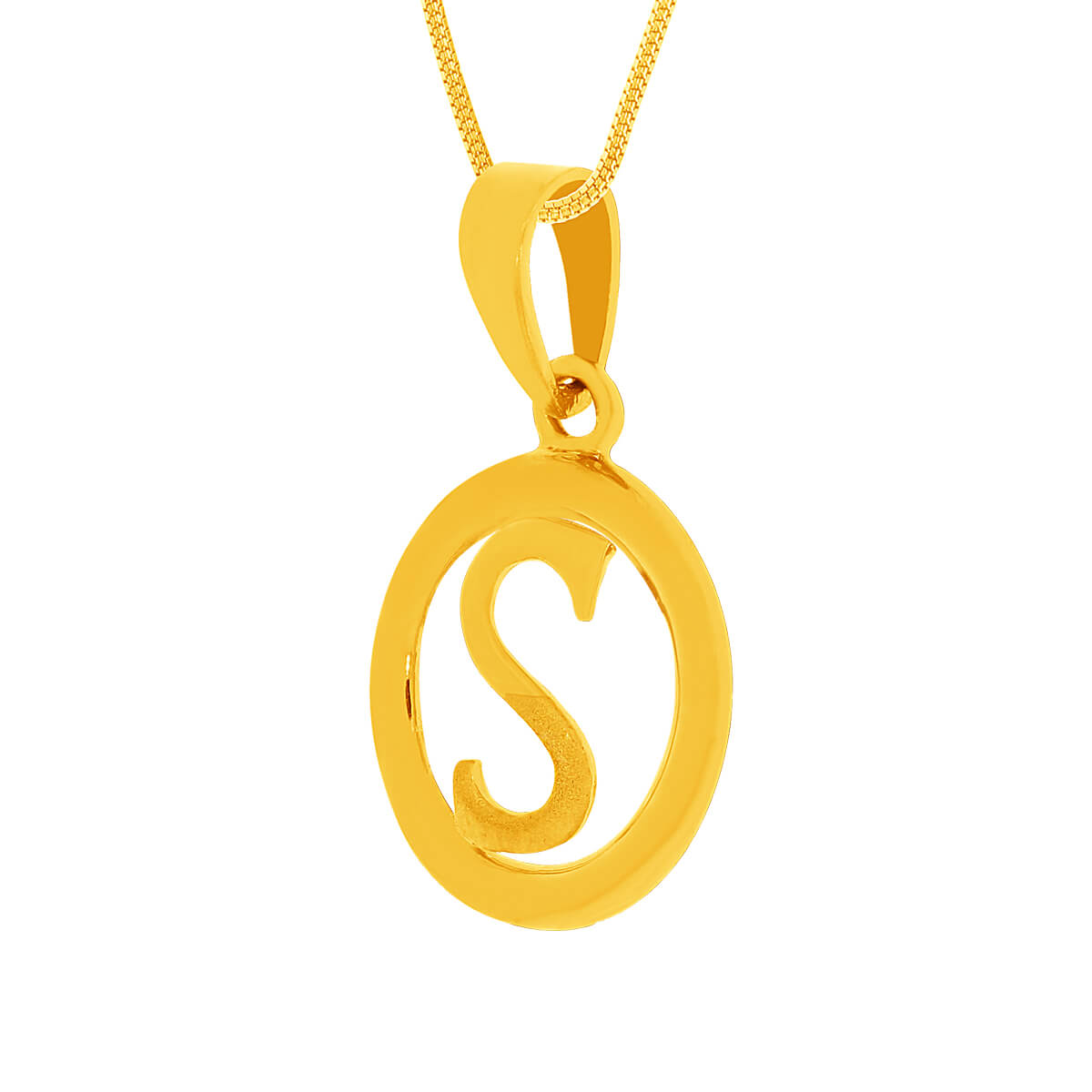 Graceful "S" Alphabet Gold Pendant
