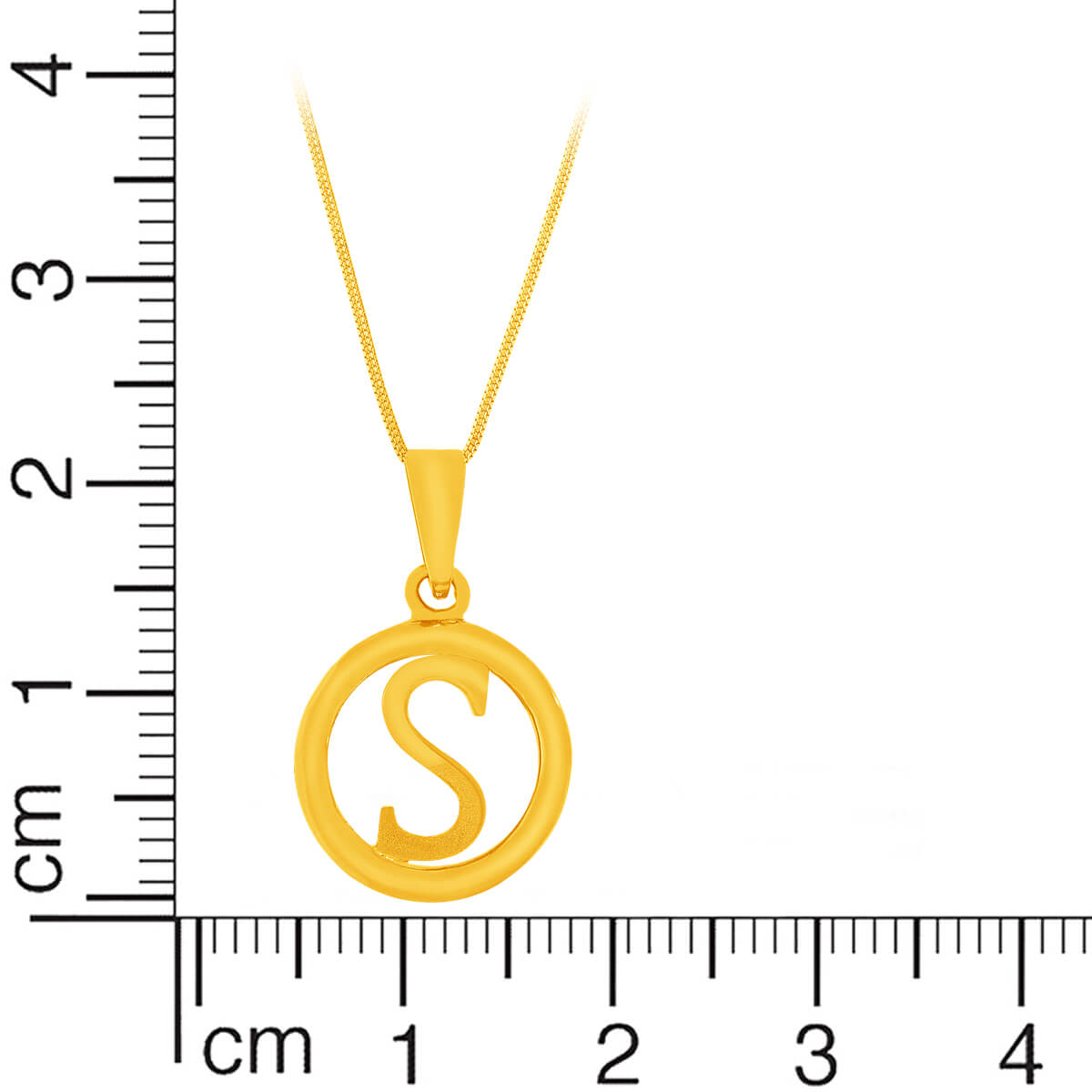 Graceful "S" Alphabet Gold Pendant