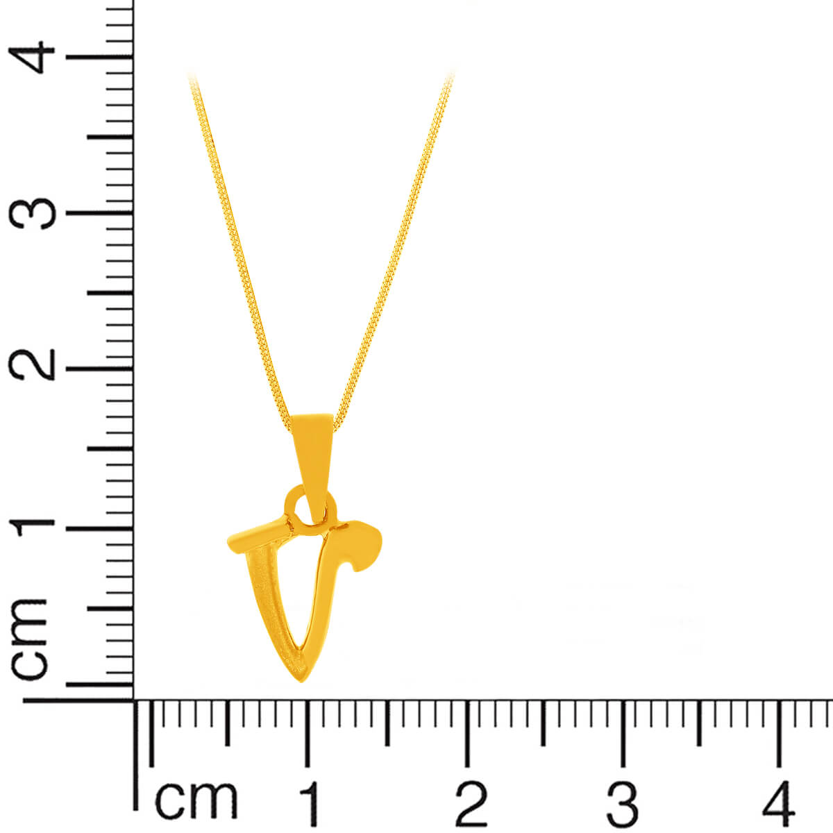 Vivid "V" Alphabet Gold Pendant