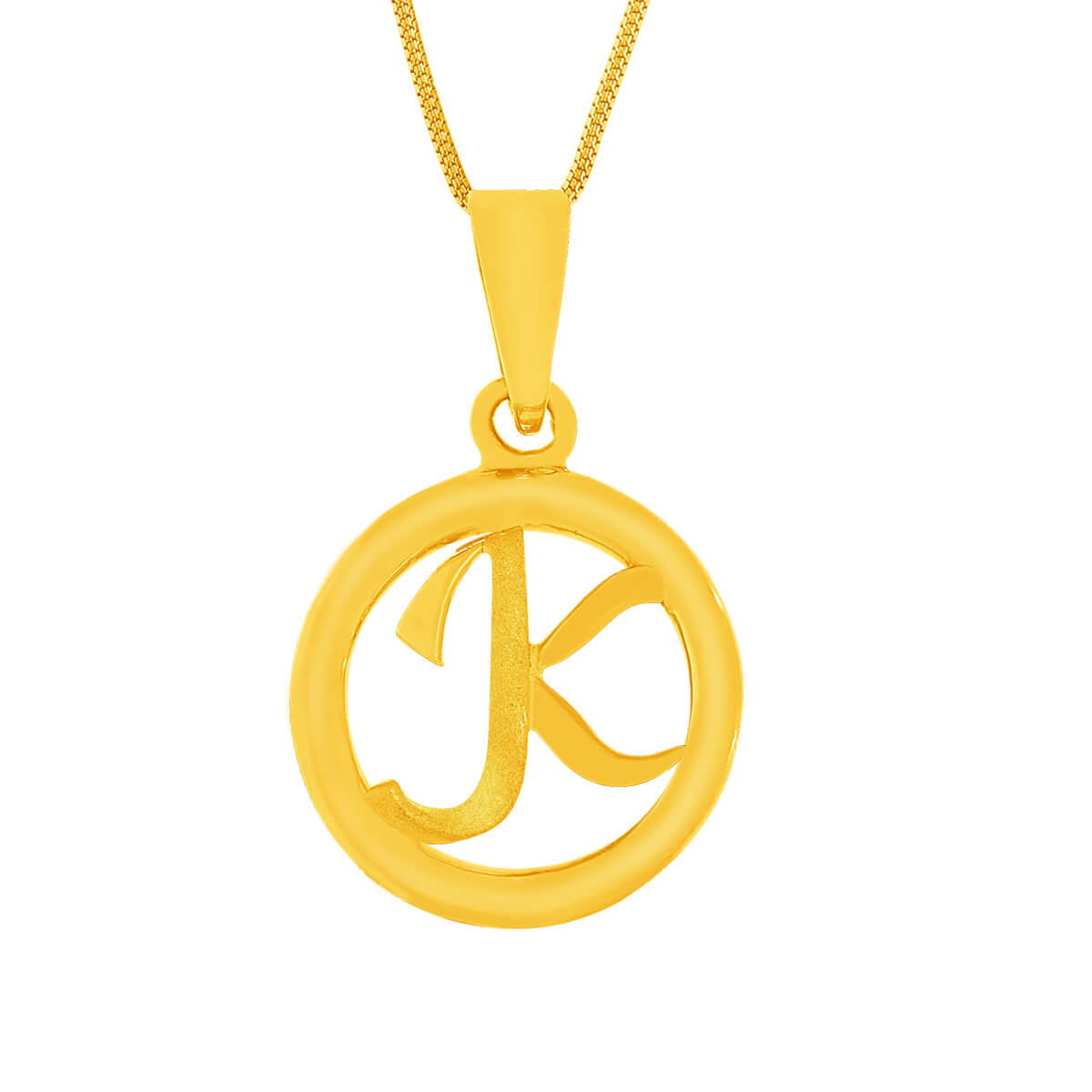 Captivating "K" Alphabet Gold Pendant