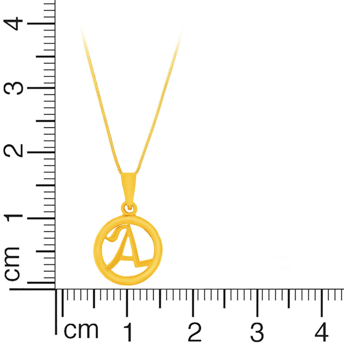 Captivating "A" Alphabet Gold Pendant