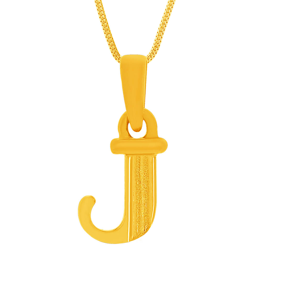 Glossy "J" Alphabet Gold Pendant