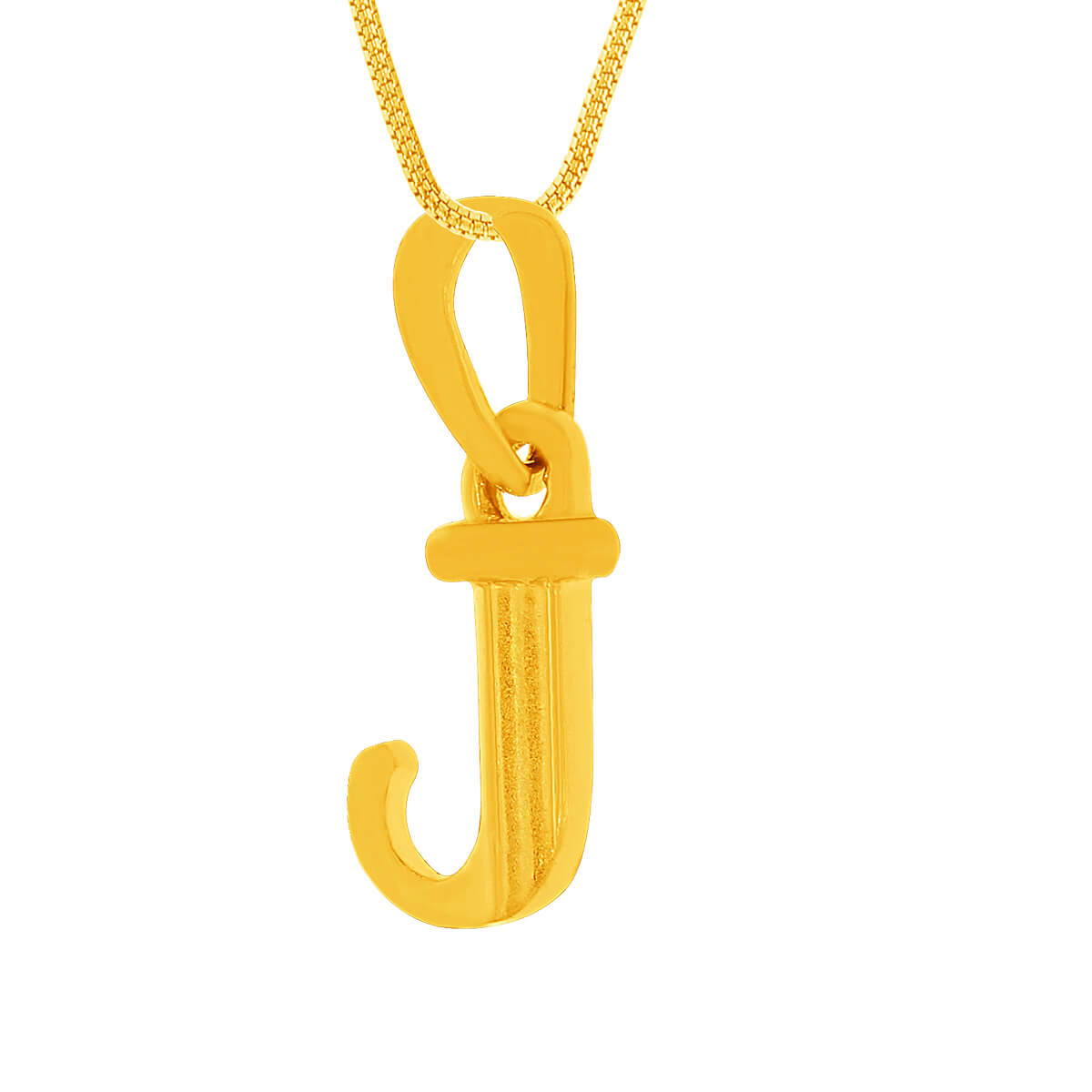 Glossy "J" Alphabet Gold Pendant