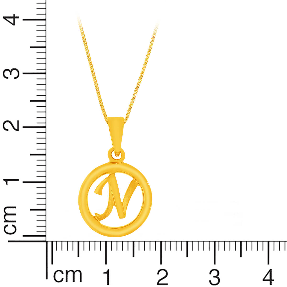 Glossy" N" Alphabet Gold Pendant