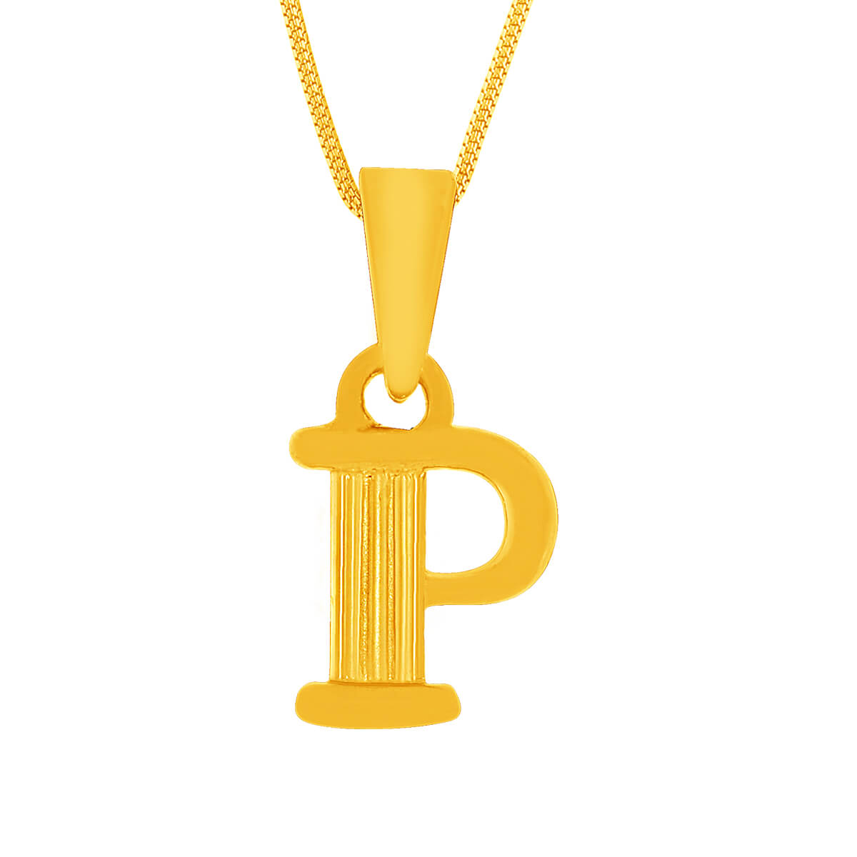 Pure Glow "P" Alphabet Gold Pendant
