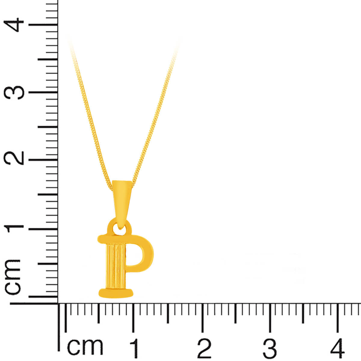 Pure Glow "P" Alphabet Gold Pendant