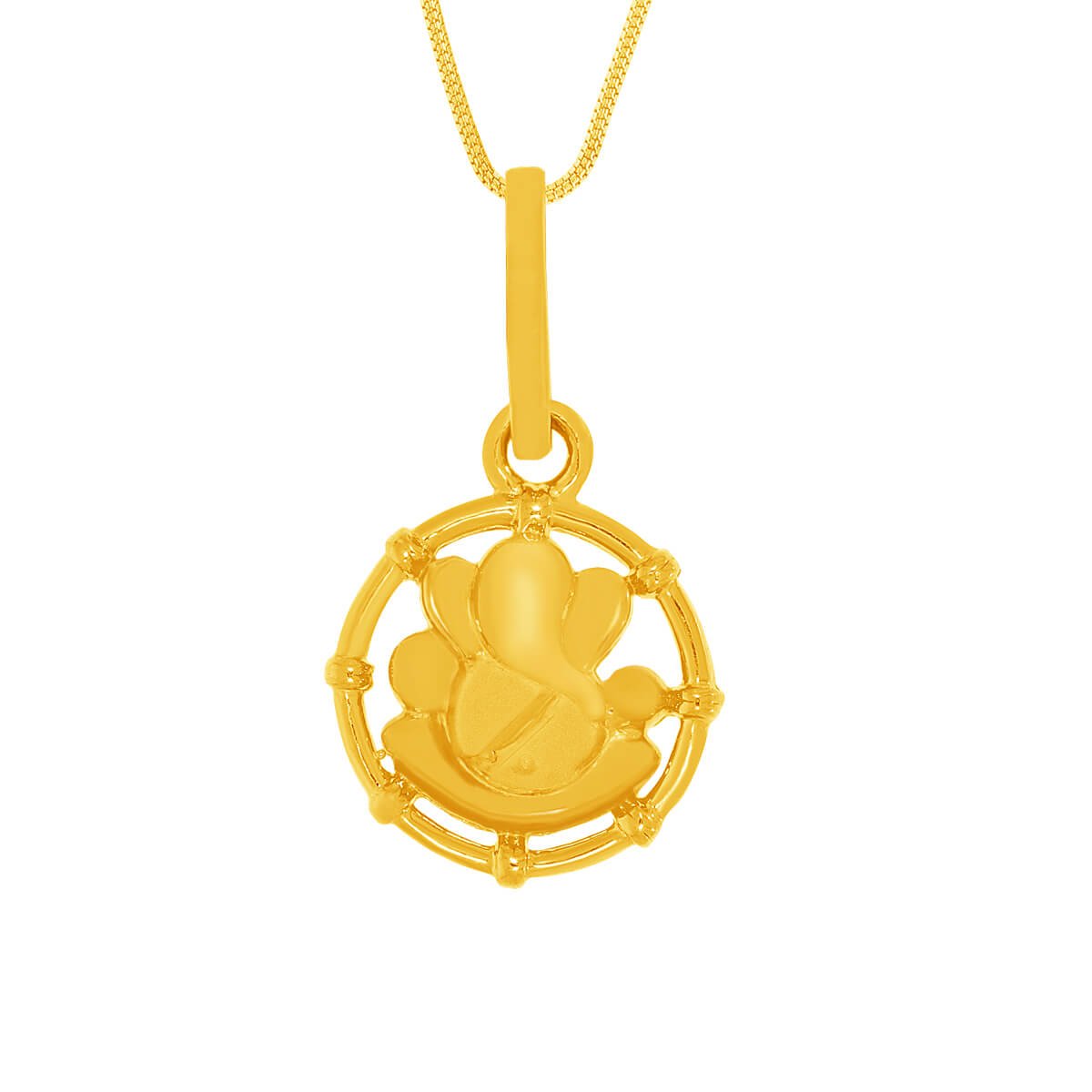 Petite Holy Lord Ganesha 22K Gold Pendant