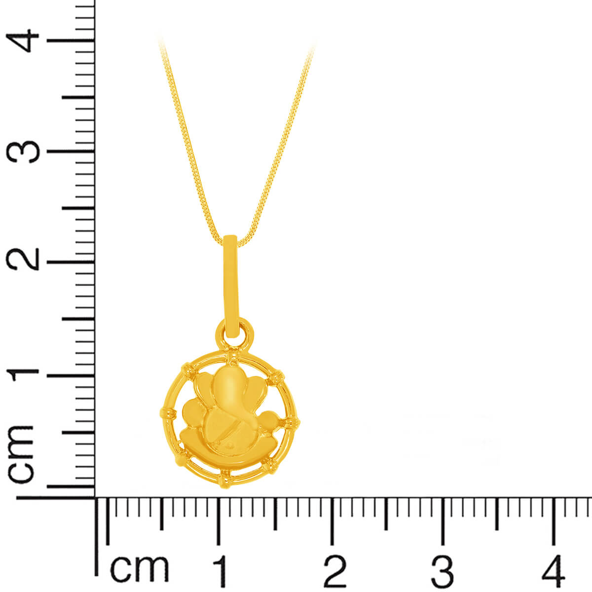 Petite Holy Lord Ganesha 22K Gold Pendant