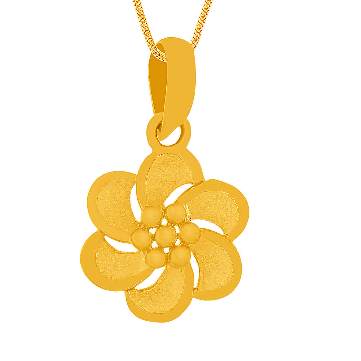 Graceful Flora Charm Gold Pendant