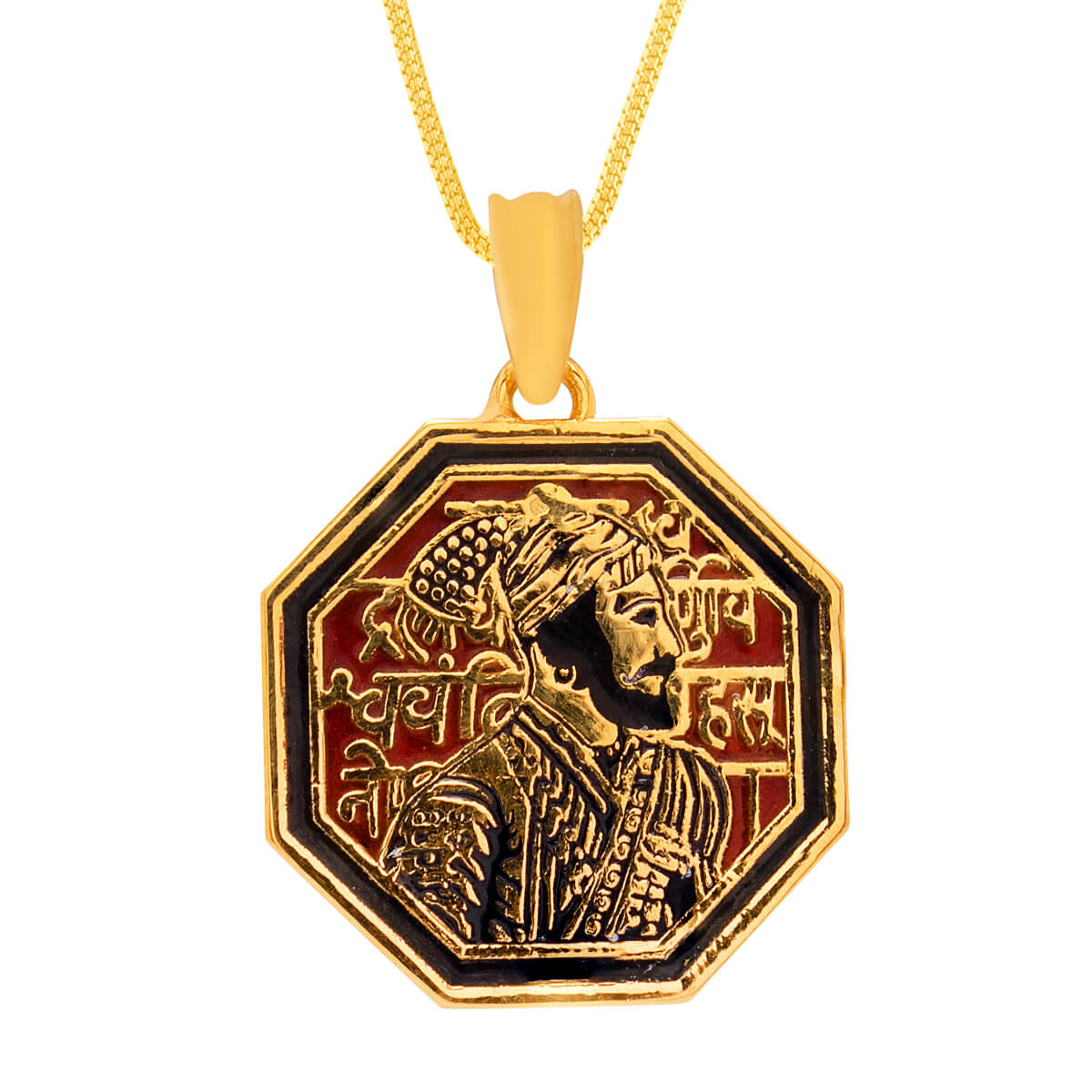 Royal Radiance Shivaji Maharaj Gold Pendant