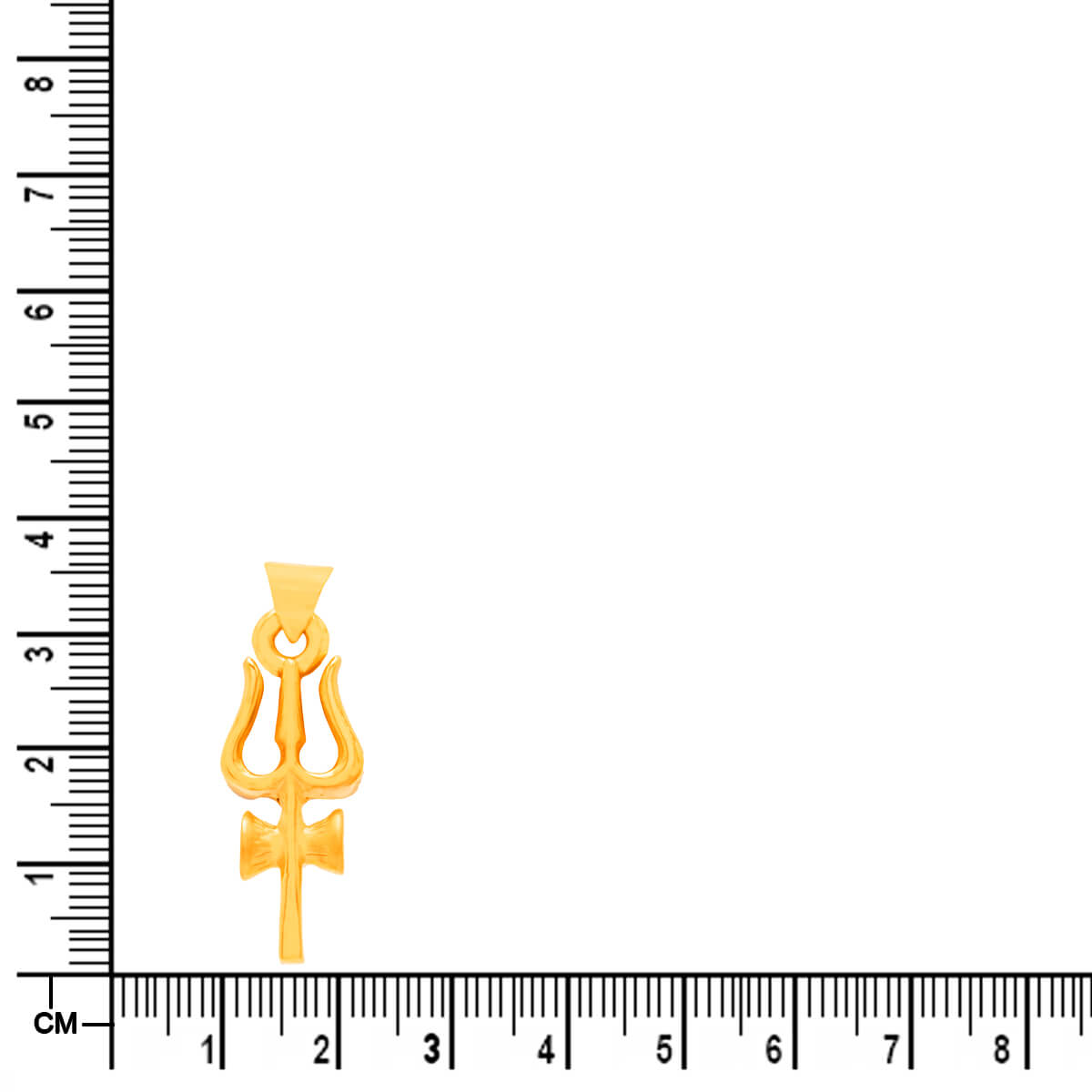 Majestic Divinity Trishul and Damaru 22K Gold Pendant