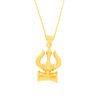 Divine Elegance Trishul Dumro 22K Gold Pendant