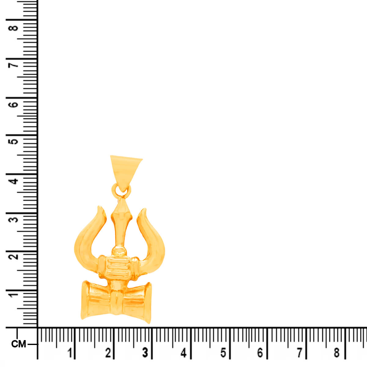 Divine Elegance Trishul Dumro 22K Gold Pendant