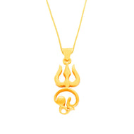 Sacred Harmony Divine Trishul Gold Pendant 22K