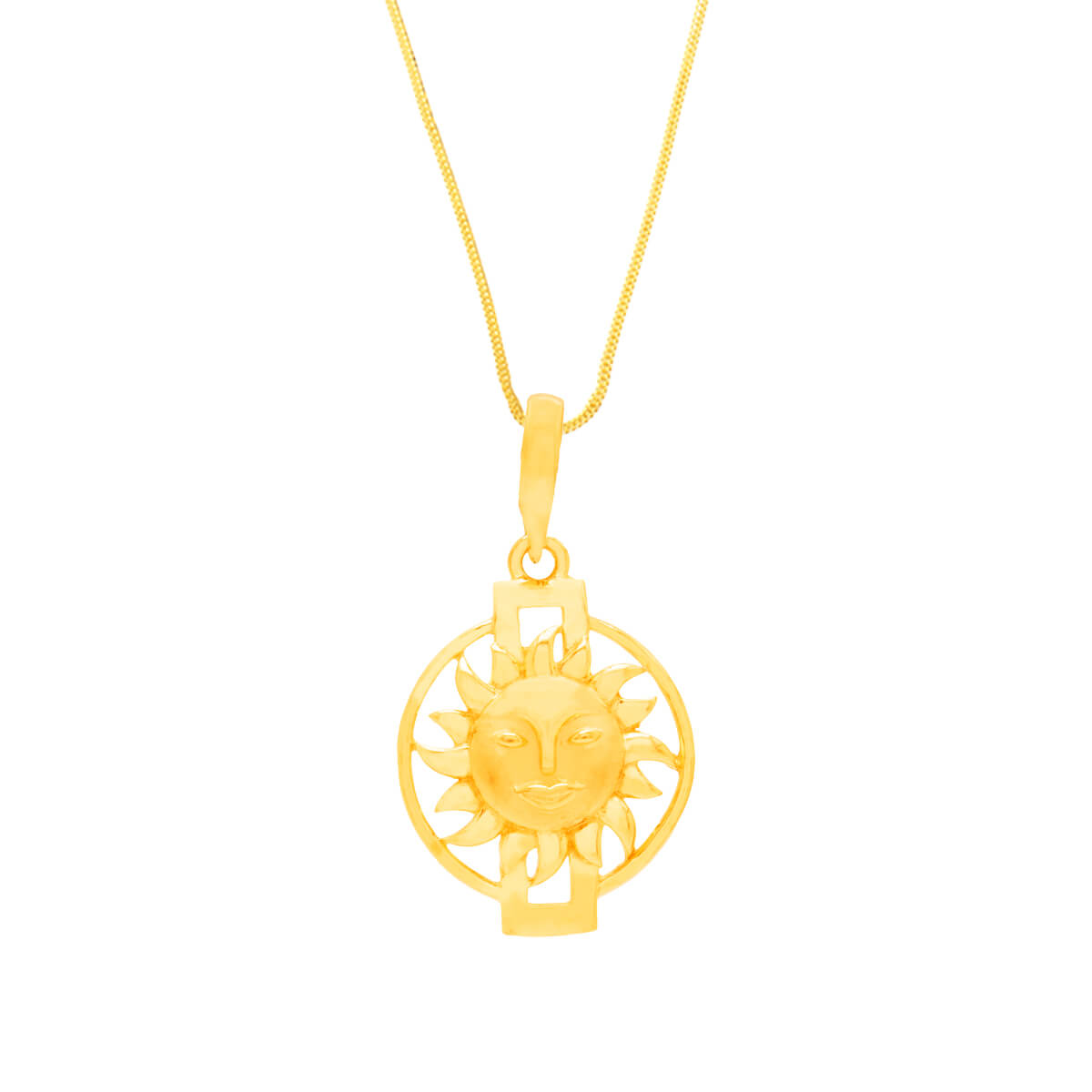 Gleaming Radiance Surya Gold Pendant 22K
