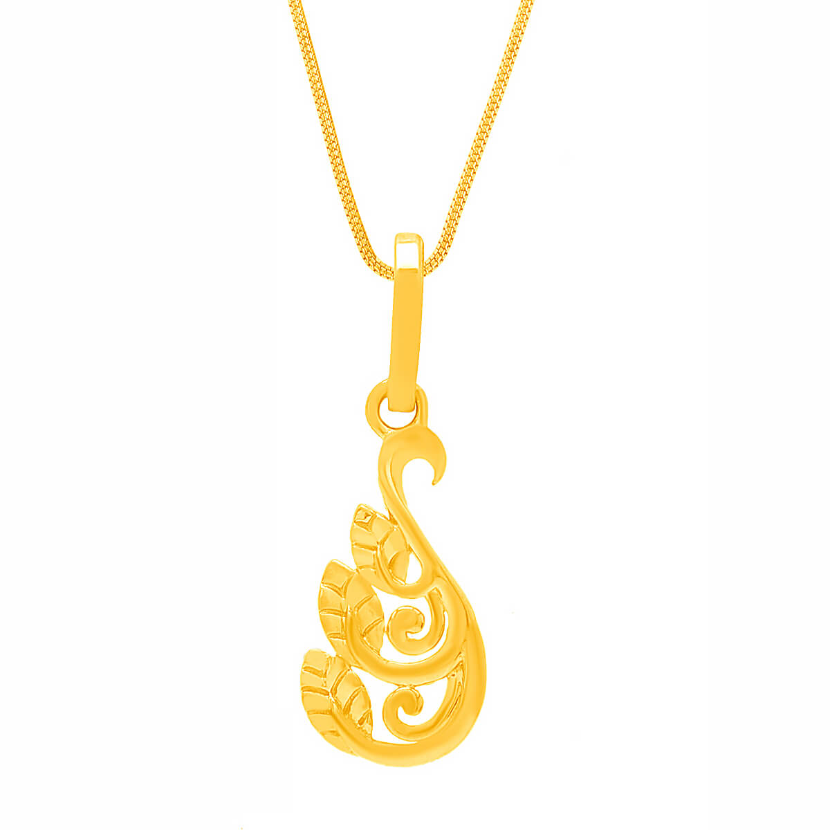 Graceful Petal Glow Gold Pendant for Women