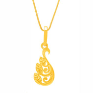 Graceful Petal Glow Gold Pendant for Women