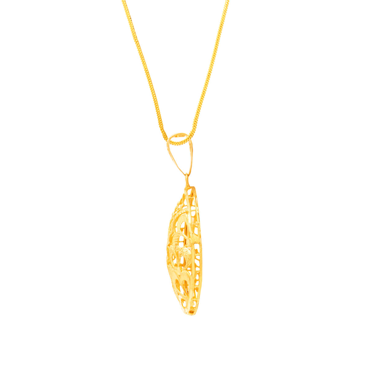 Exquisite Flora Artistry Gold Pendant