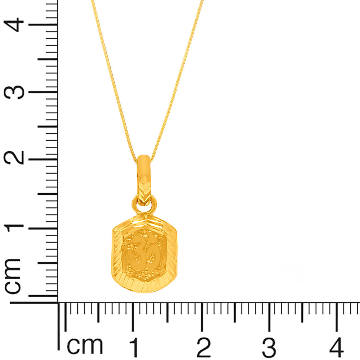 22K Polished Elegant Om Gold Pendant