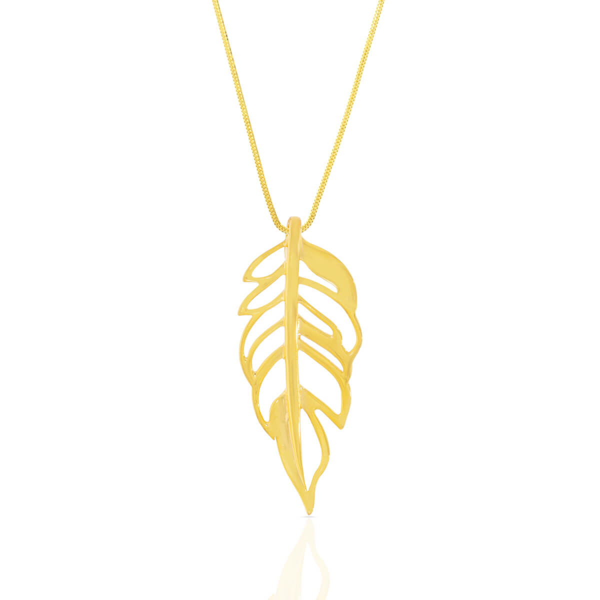 Graceful Foliage Gold Pendant