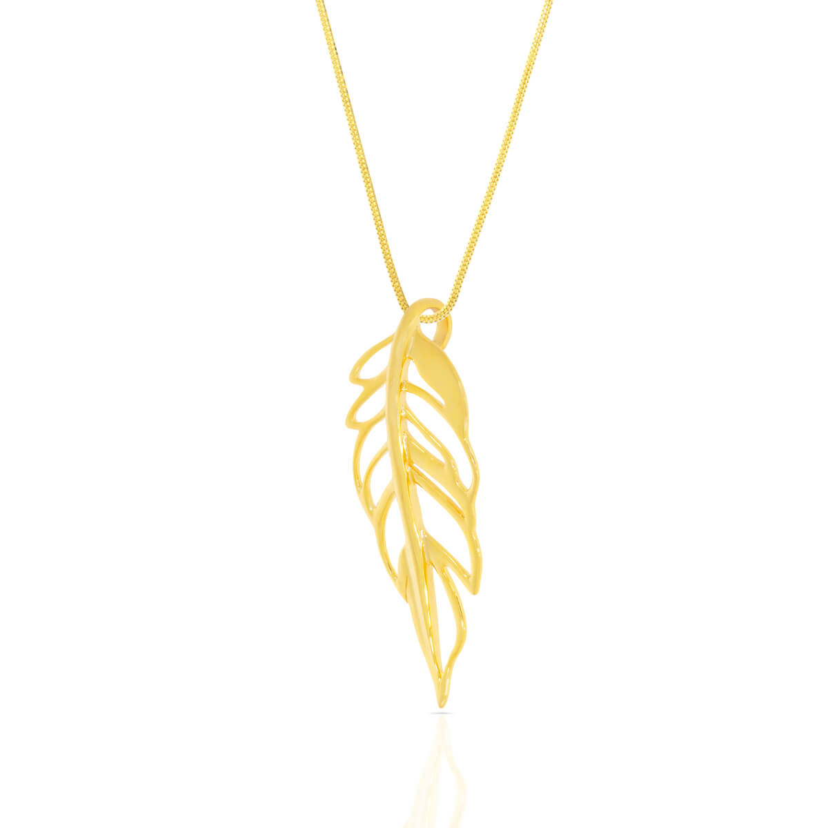 Graceful Foliage Gold Pendant