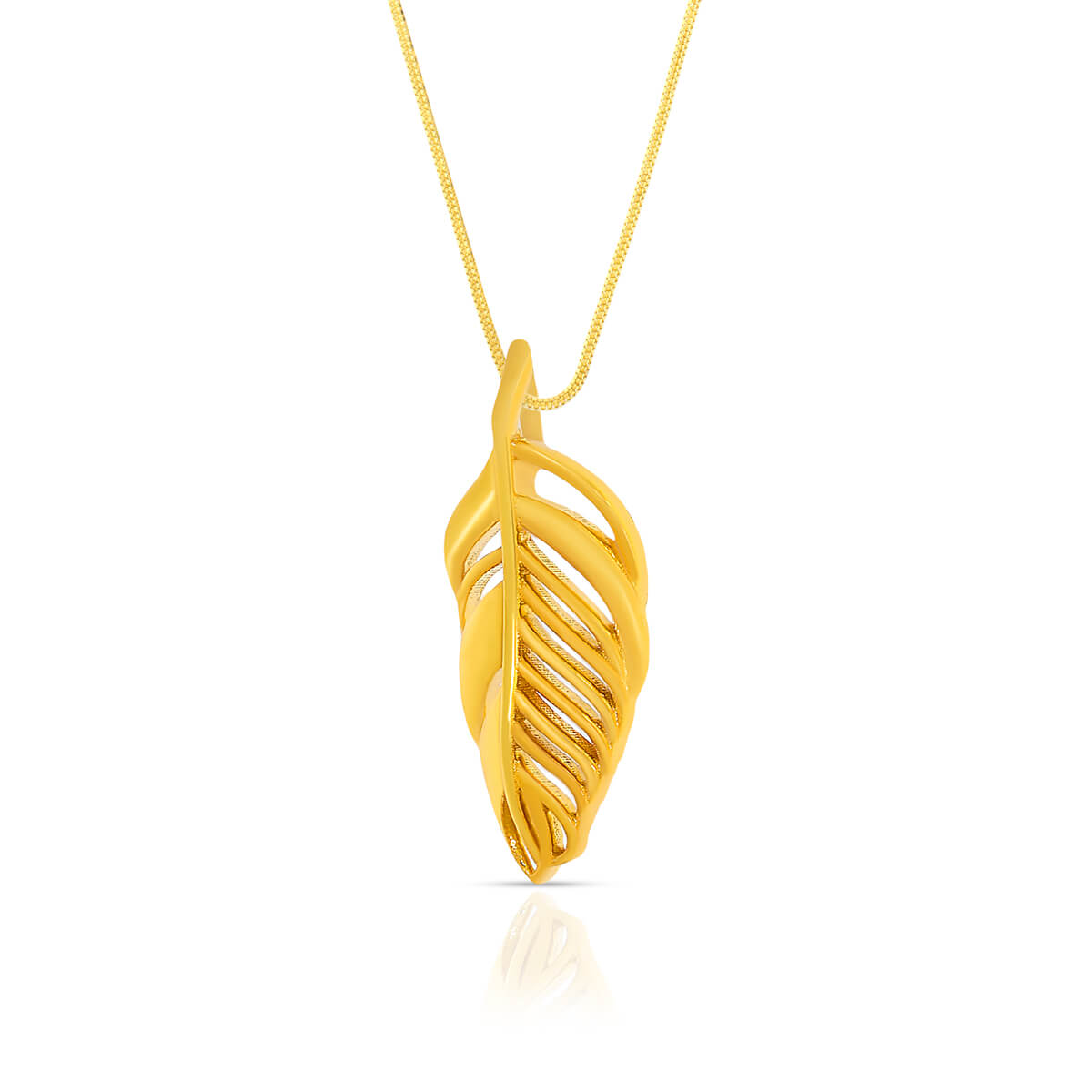 Elegant Foliage Gold Pendant