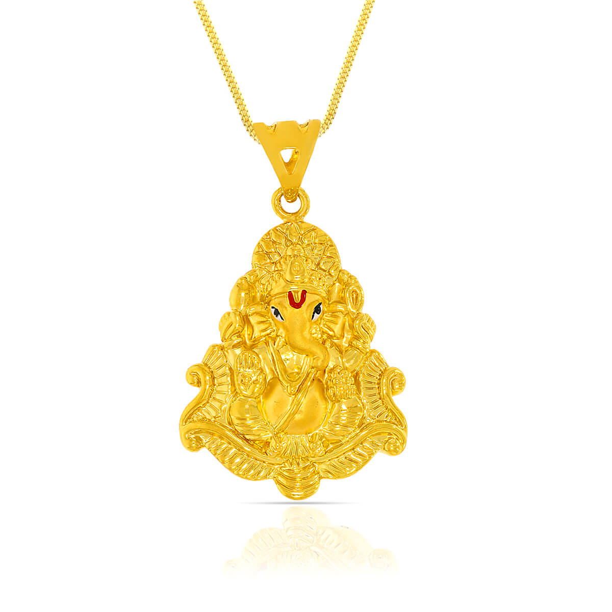 Serene Divinity Lord Ganesha 22K Gold Pendant