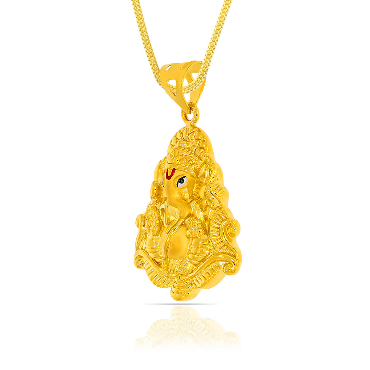 Serene Divinity Lord Ganesha 22K Gold Pendant