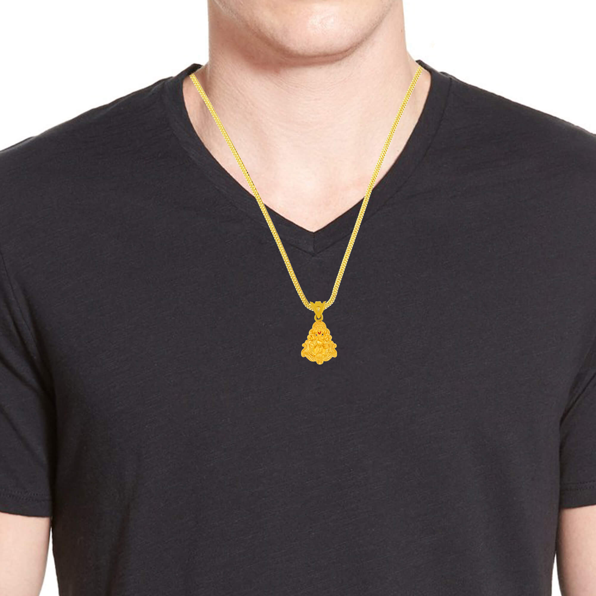 Serene Divinity Lord Ganesha 22K Gold Pendant