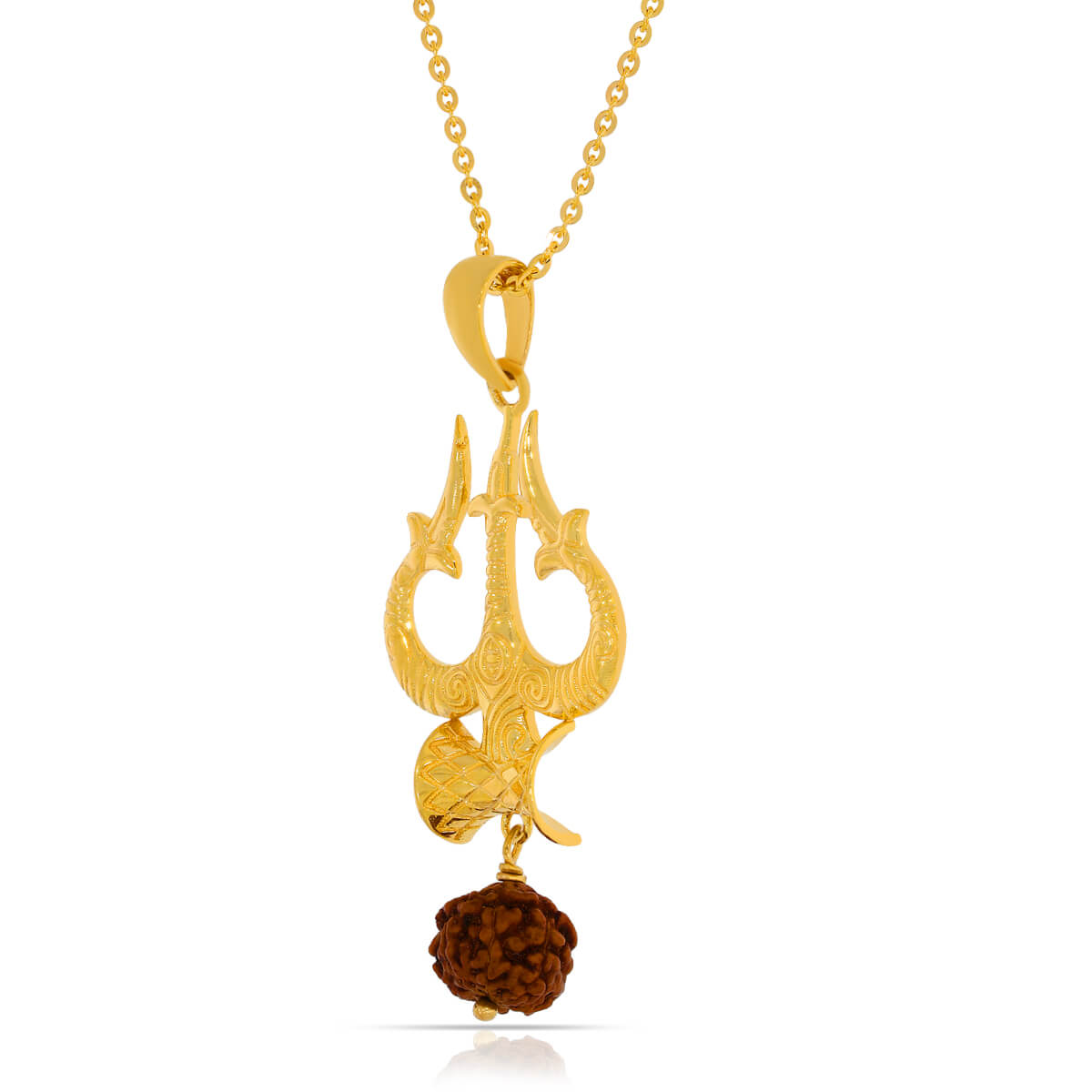 Enlightened Blessings Trishul Dumro 22K Gold Pendant