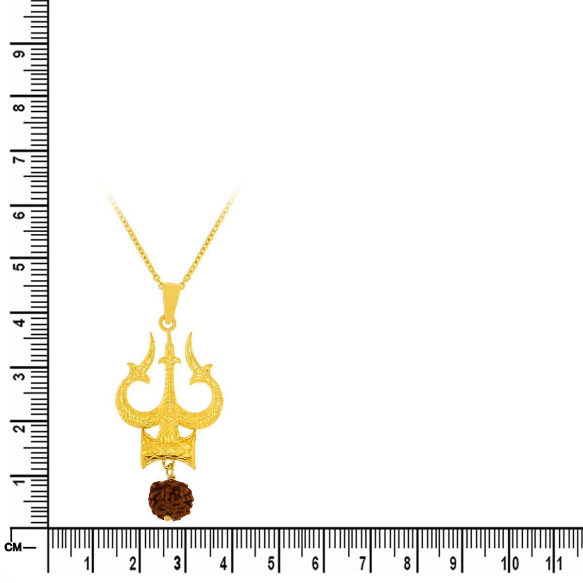 Enlightened Blessings Trishul Dumro 22K Gold Pendant