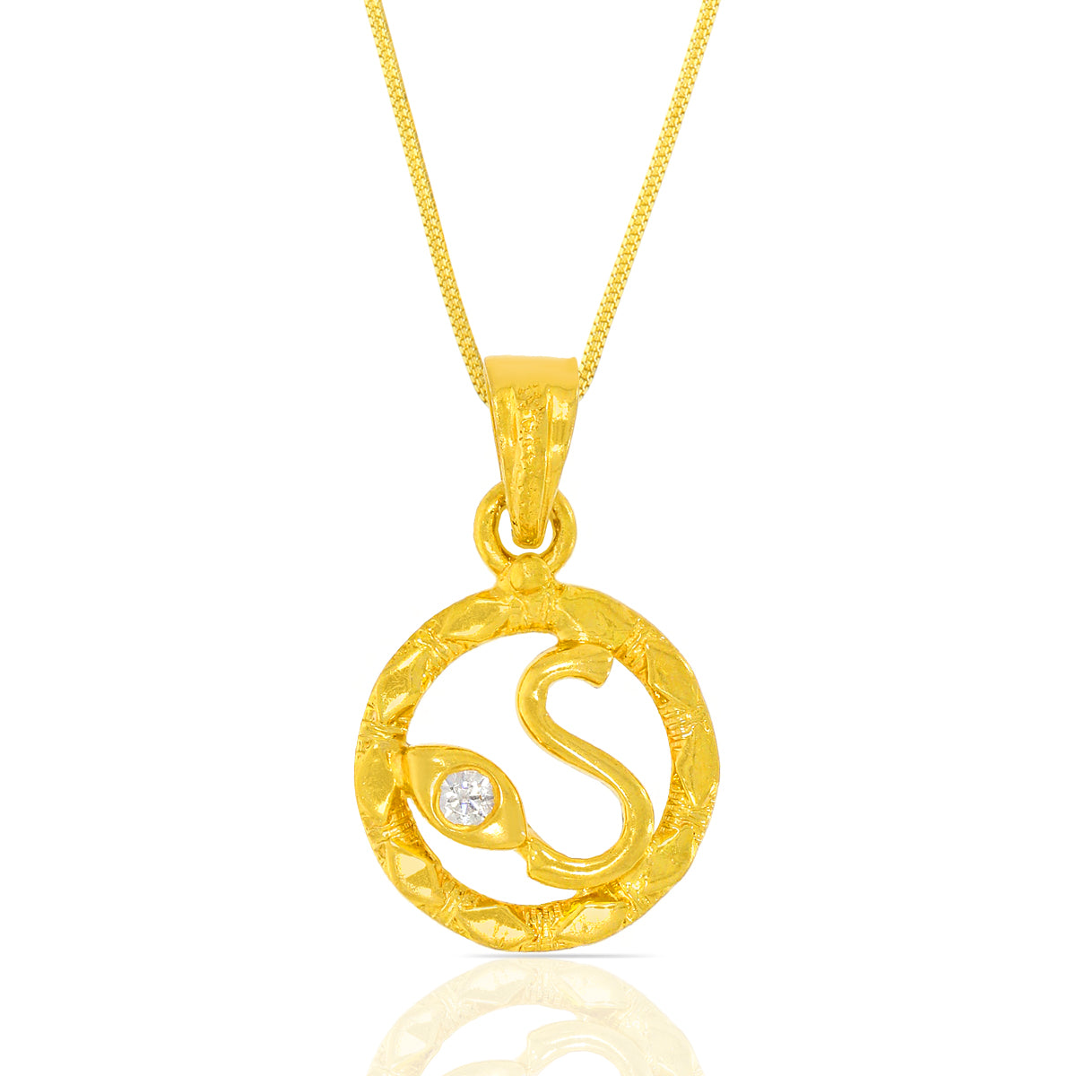 Serenity "S" Letter Gold Pendant