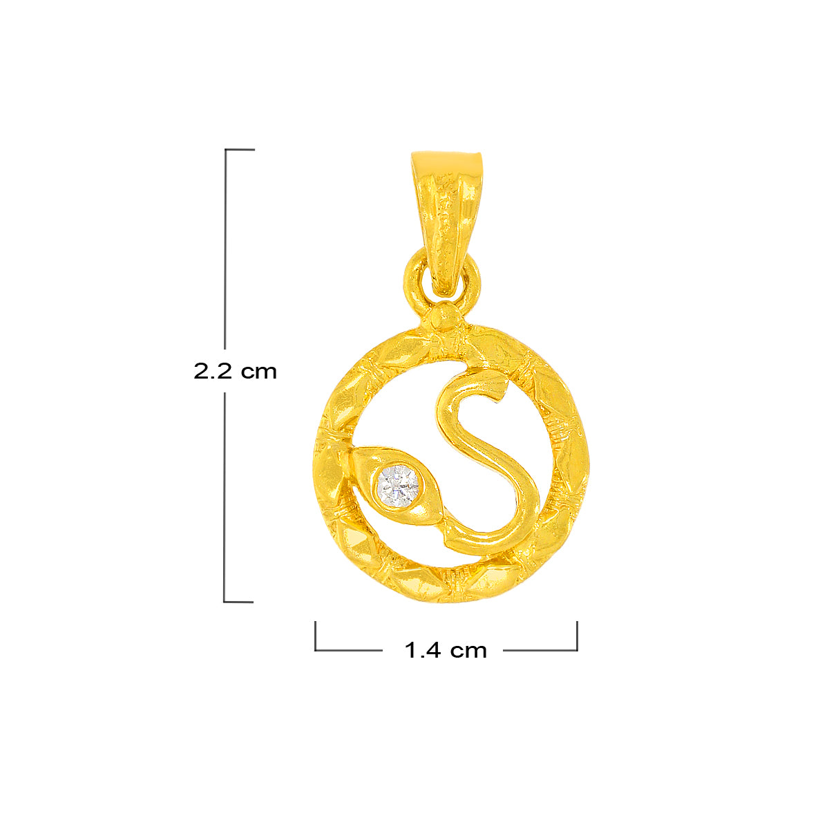Serenity "S" Letter Gold Pendant