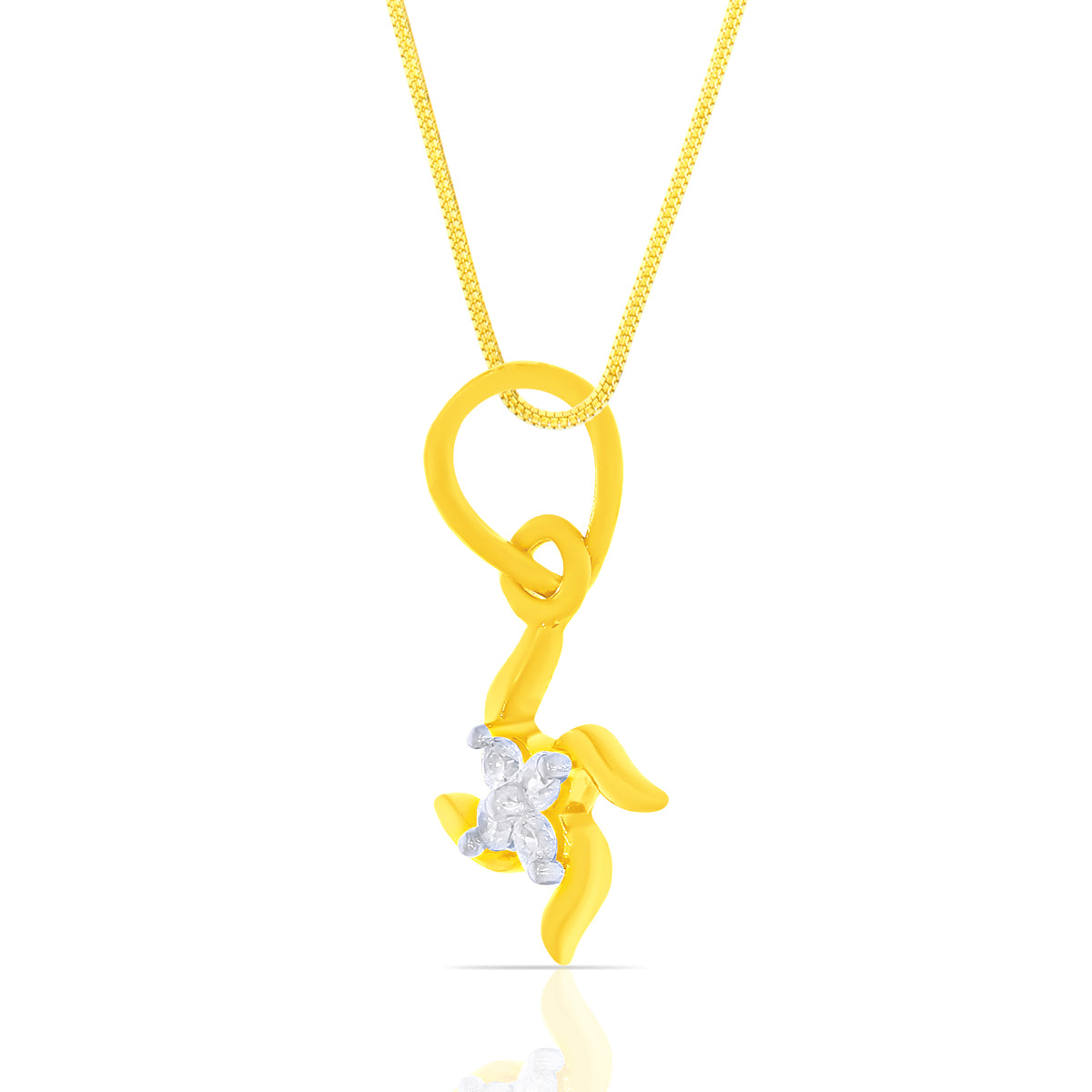 Floral Swastik Gold Pendant