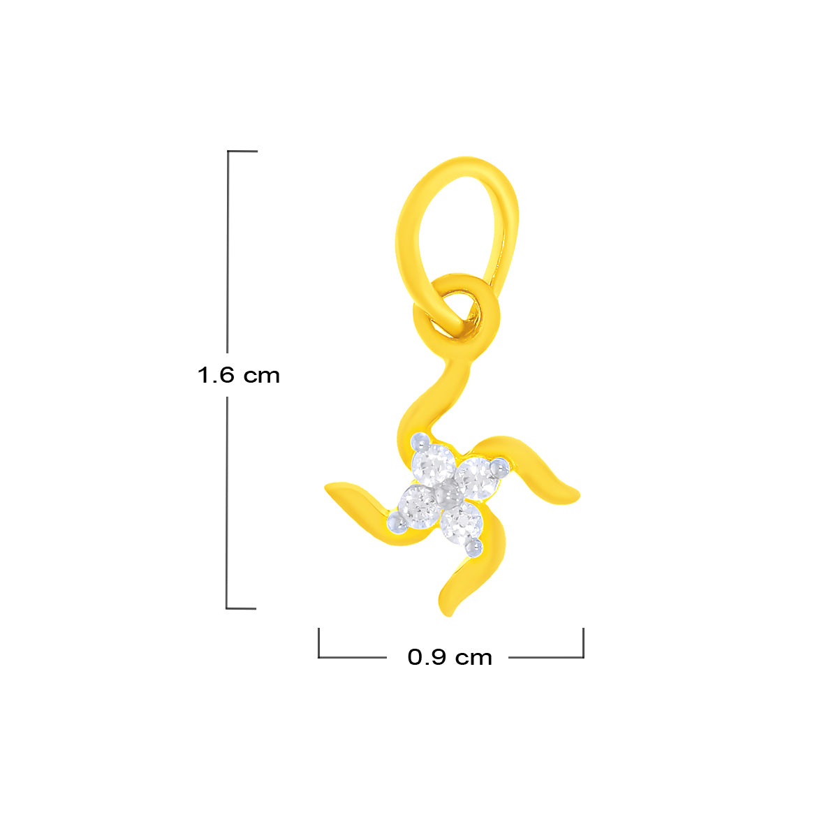 Floral Swastik Gold Pendant