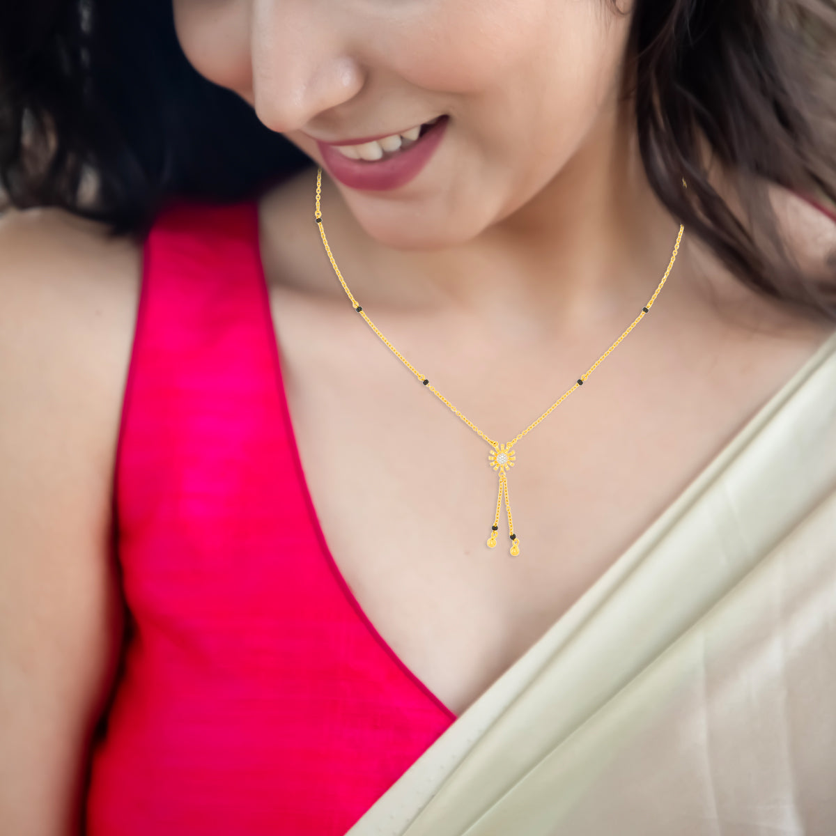 Gold Elegance Floral Mangalsutra